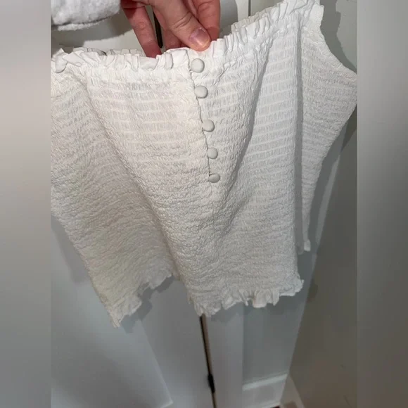 Madewell Lucie Smocked Tank Top Eyelet White Large - Picture 4 of 12